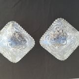 TWO PLAFONNIERS IN VERRE OF ANNEES 60