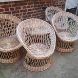 Living room 5 pieces vintage rattan