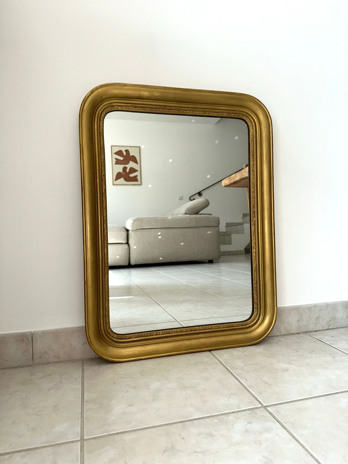 Miroir Louis-Philippe ancien doré XIXème