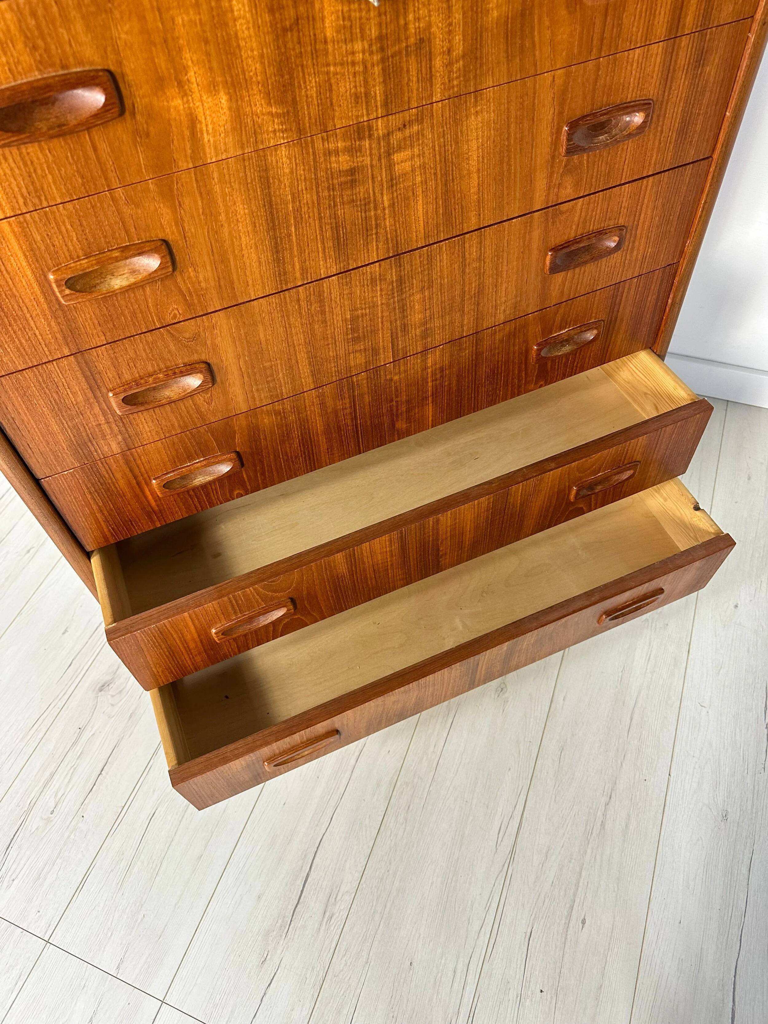 1960s Vintage Original Danish Teak Chest of Drawers