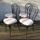 4 chaises bistro vintage noires en metal