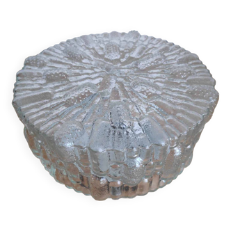 Vintage round worked glass ceiling light