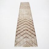 2x9 Soft Pastel Beige Turkish Runner Rug, 54x276Cm FREE SHIPPING