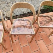 Set of 3 chairs + 1 stool baumann model gondole light oak reinterpreted