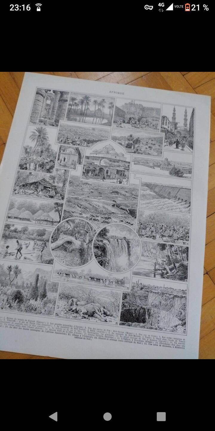 Old geographical map of Africa