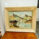 vintage oil on canvas 1950/1960 mountain landscape