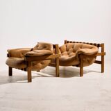 Hungarian leather sofa set by Ipoly Furniture Factory, set of 2.