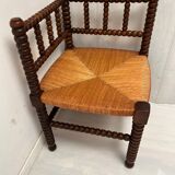 Chaise d'angle bois tourné vintage années 50-60