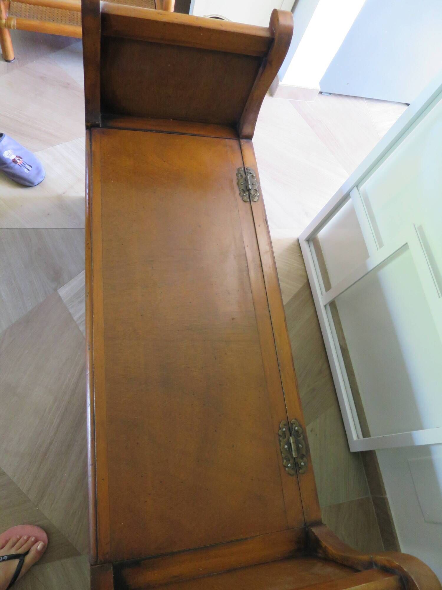 Rare entrance bench - Old chest bench - toy chest - oak color
