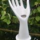 Hand baguier/jewelry holder in vintage white ceramic signed JMR