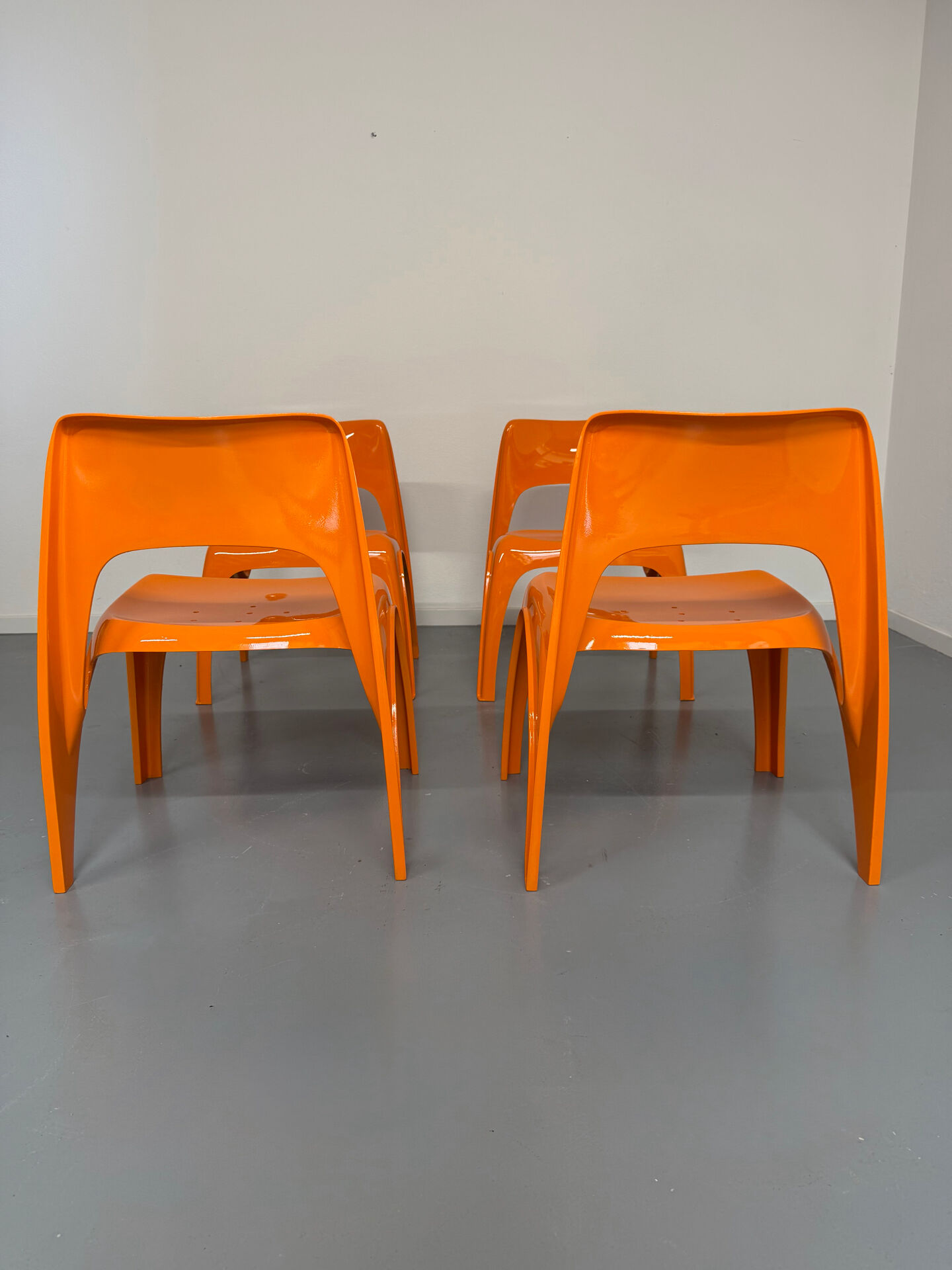 Table and 4 dining chairs designed by Preben Fabricius, Interplast, 1970s.