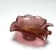 Murano, vide poche forme mortier fleur rose et or XXème