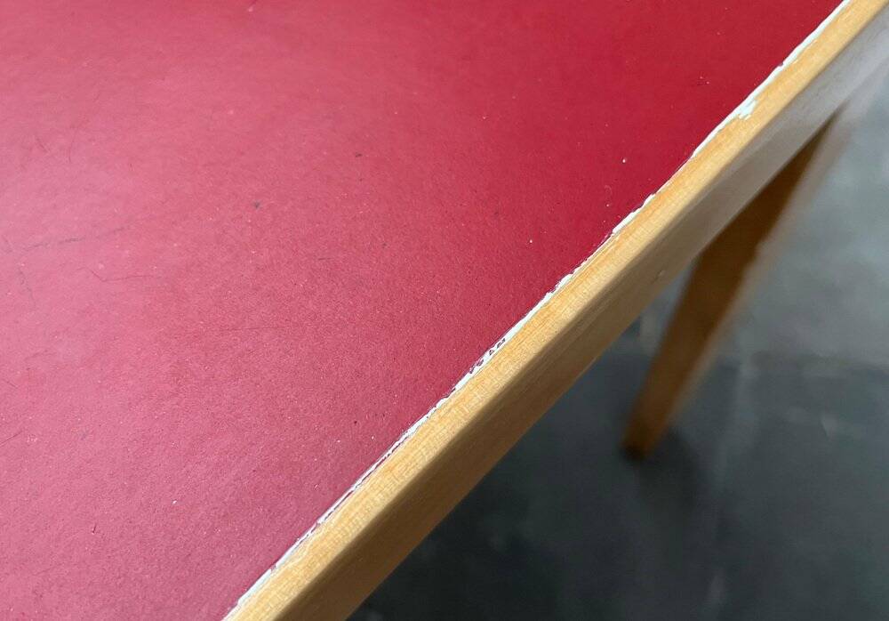 Mid-century red dining table or desk by Alvar Aalto for Artek, 1960s