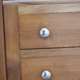 Superb asymmetrical wardrobe in solid walnut, forming a dressing table