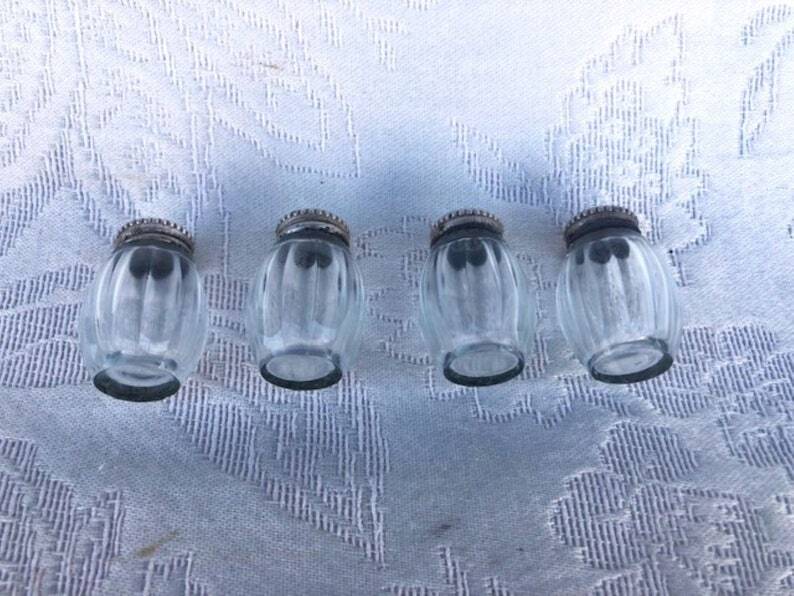 Vintage Cardeilhac/Christofle Crystal Salt & Pepper Cellars: 950 Silver Lid