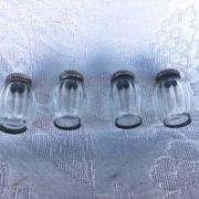 Vintage Cardeilhac/Christofle Crystal Salt & Pepper Cellars: 950 Silver Lid