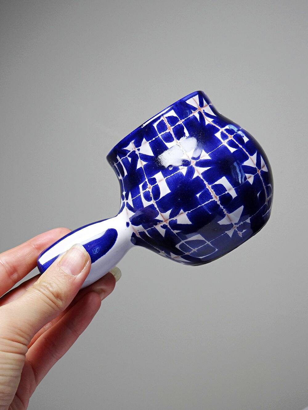 Small ceramic pan Robert Picault Vallauris signed RP cobalt blue 1960-70