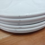 Set of 6 white oyster plates