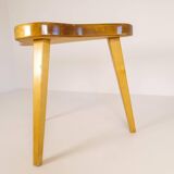 Modern Swedish Scandinavian stool in lacquered birch, 1970s.