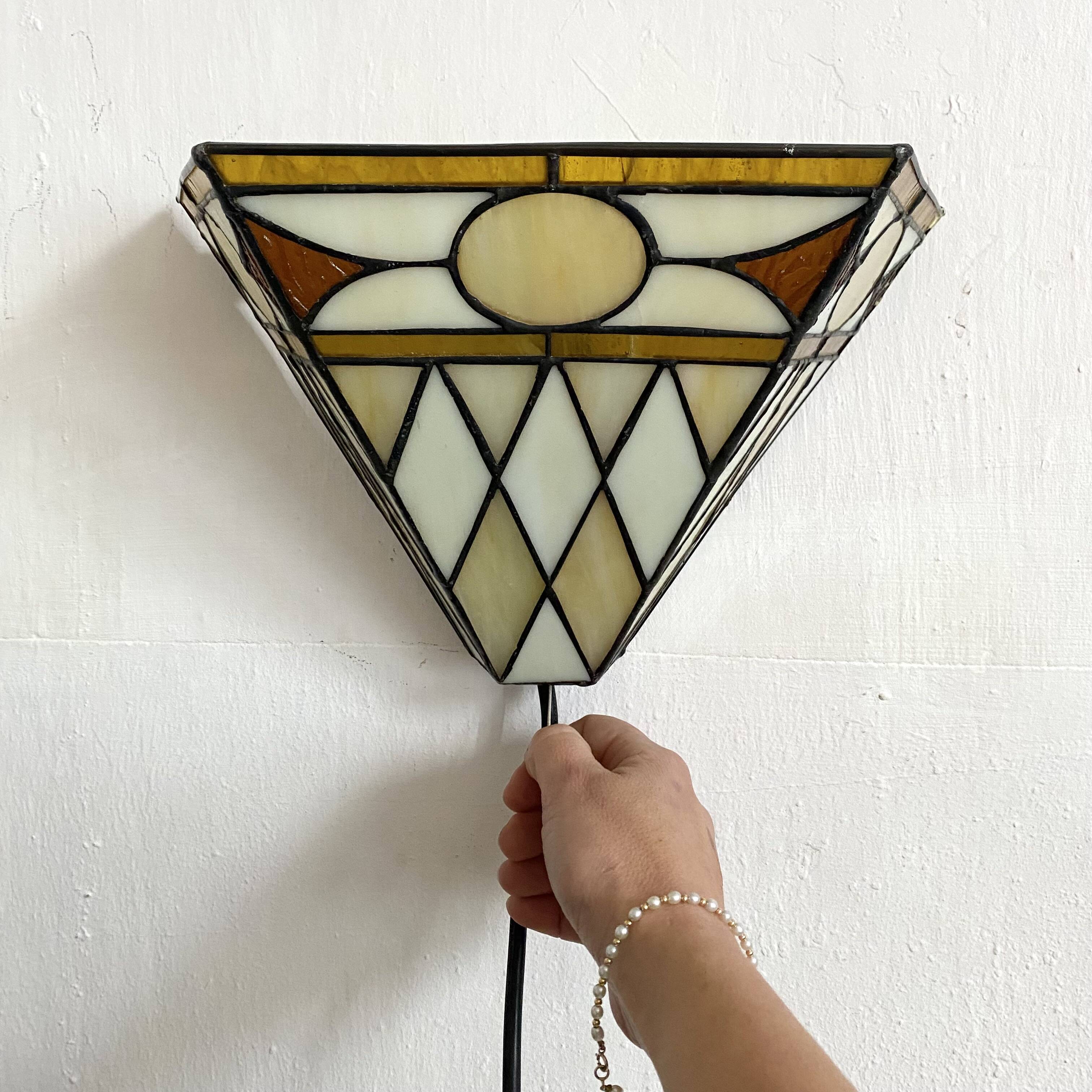 Art Deco style stained glass wall light