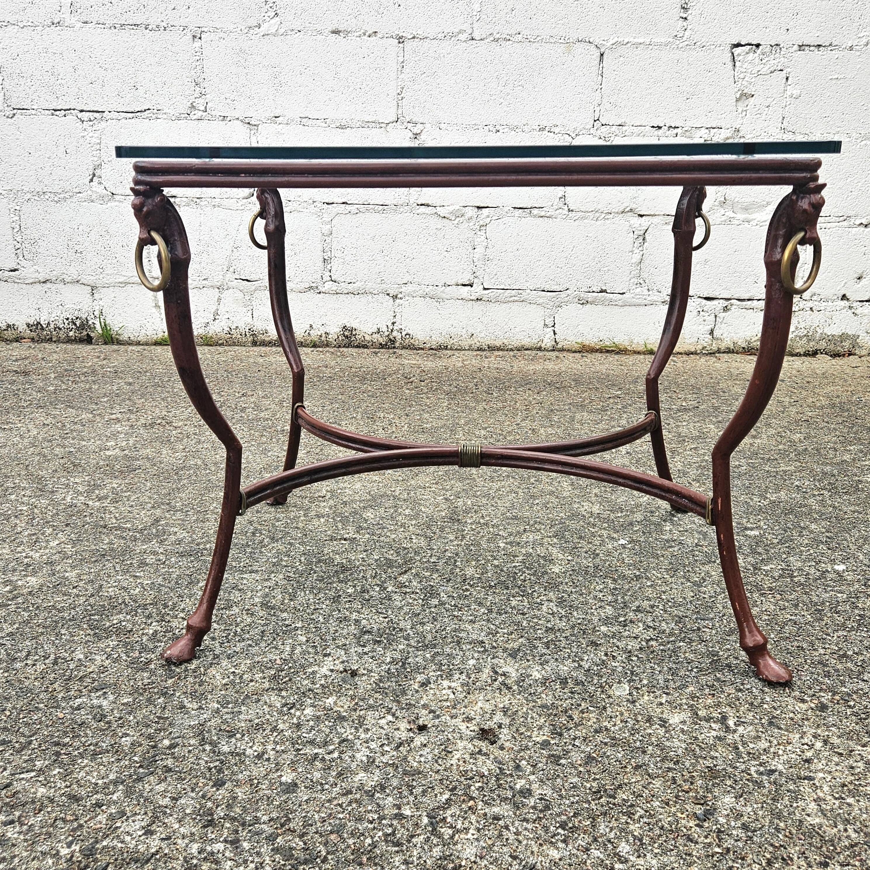 French  Iron and Glas Coffee Table-Cocktail Table-Lounge Table-80s