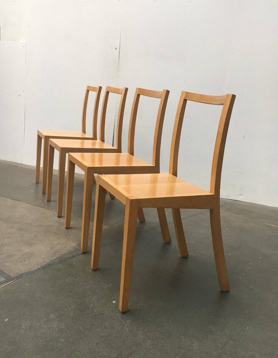 Chaises de salle à manger en bois vintage de Sirch, Bitzer, lot de 4