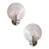 Appliques murales en verre Murano Pulegoso rose par Simoeng, ensemble de 2