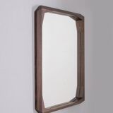 VINTAGE 1960S WALL MIRROR IN WALNUT WOOD DESIGNED BY DINO CAVALLI