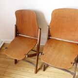 Pair of folding wooden chairs US ARMY World War II