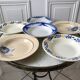Lot de 6 assiettes creuses dépareillées digoin "artix", badonviller, nouvelles galeries années 40-50
