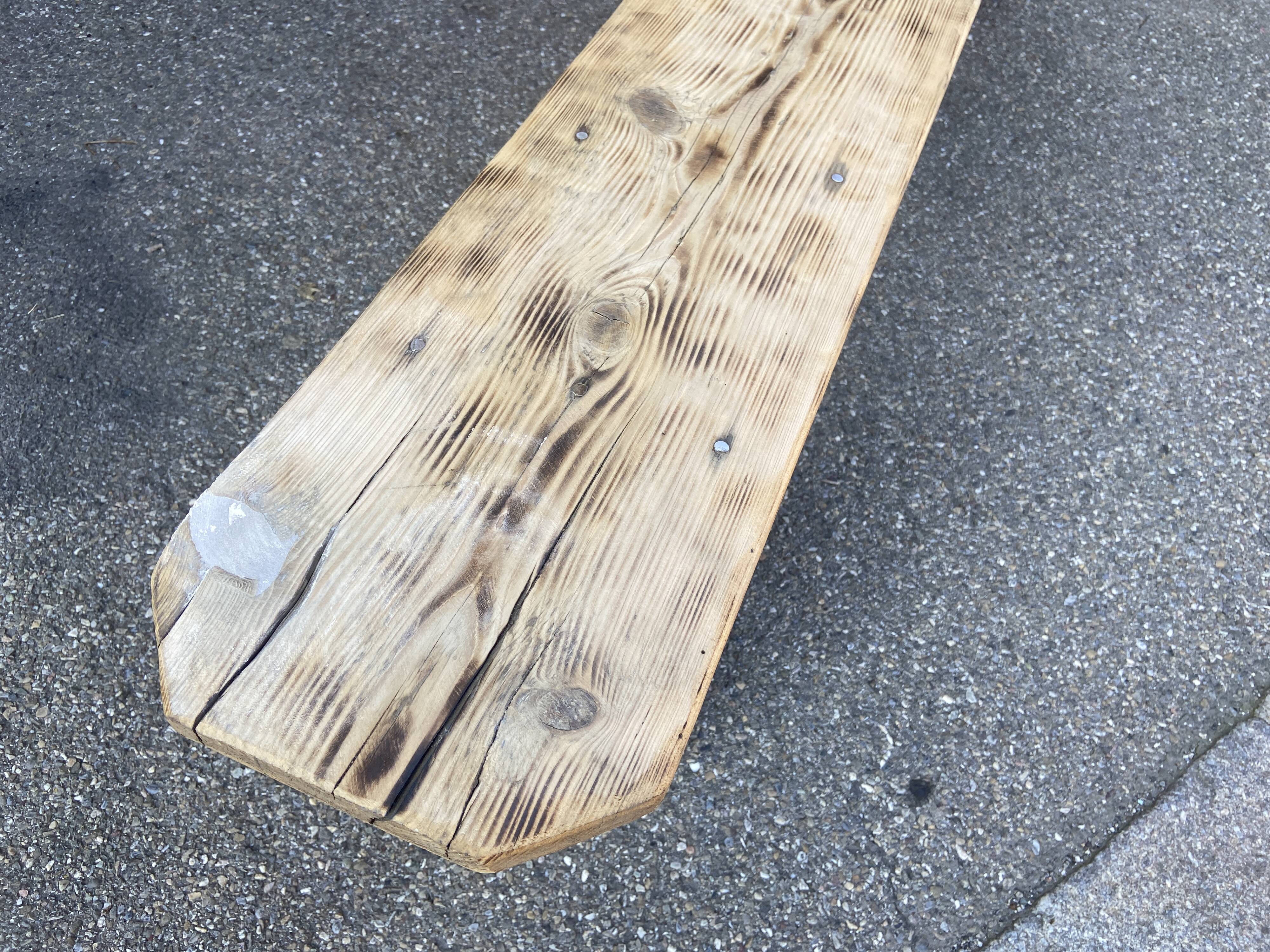 Rustic bench natural wood