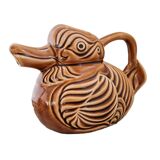 Pichet canard en barbotine Sarreguemines vintage