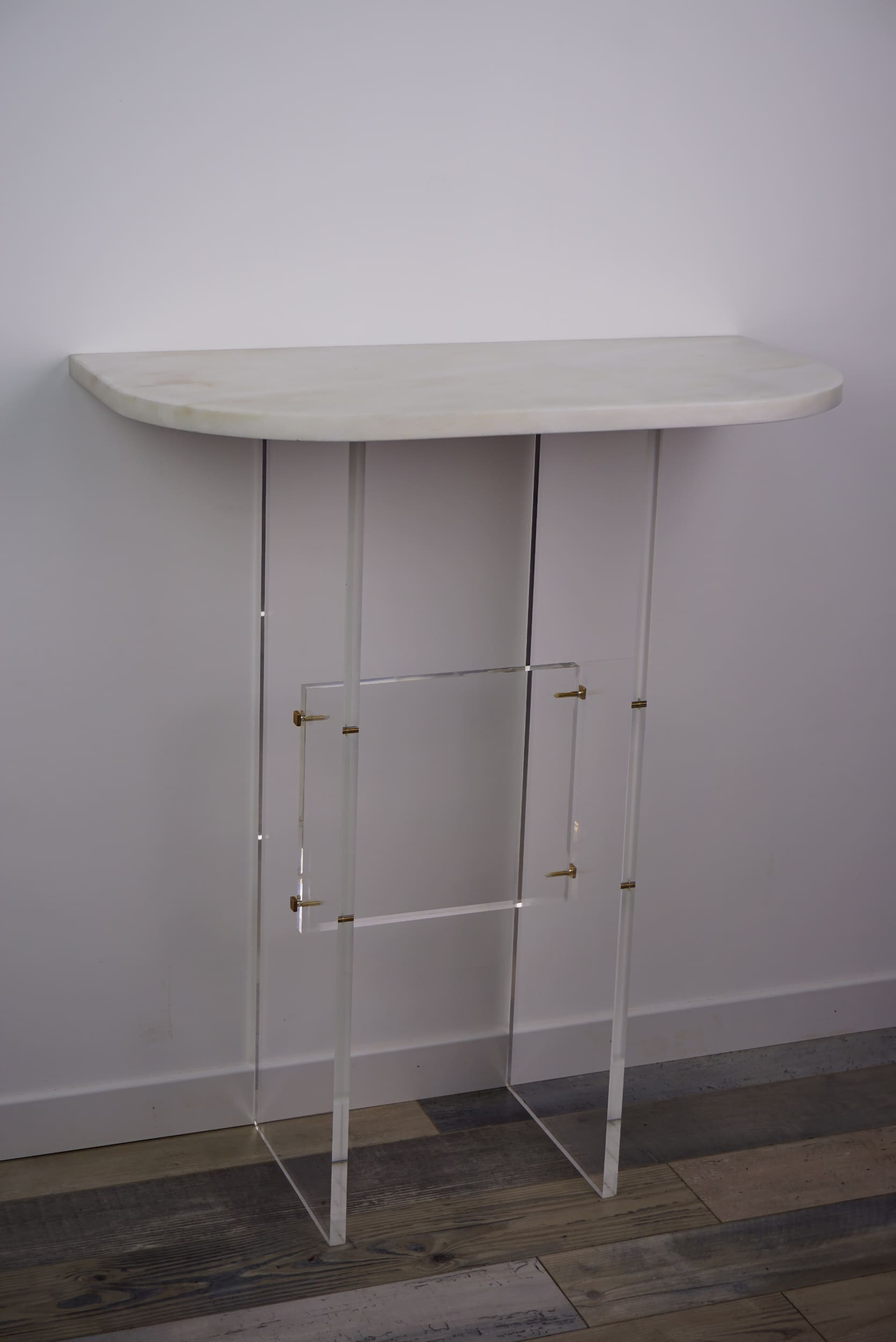 70s design console in marble and plexi