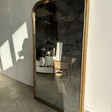 Large gilded mirror 19th century rounded corners mercury glass Louis XVI style