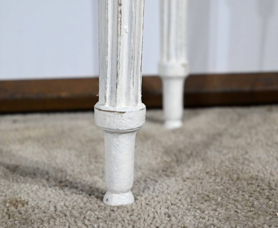 Half-Moon Console in Rechampi Wood, Louis XVI style – Early 19th century