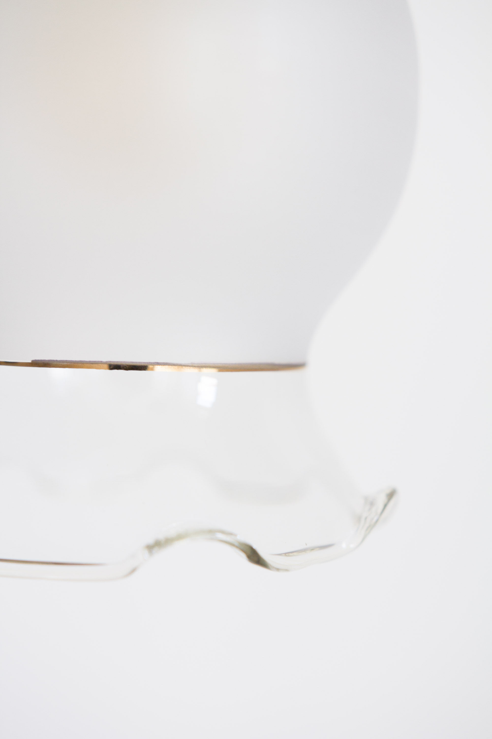 Pendant lamp from upcycled vintage glass lampshade