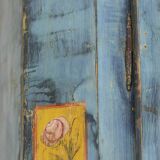 Armoire de mariée peinte d'art populaire