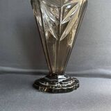 Art Deco smoked glass vase
