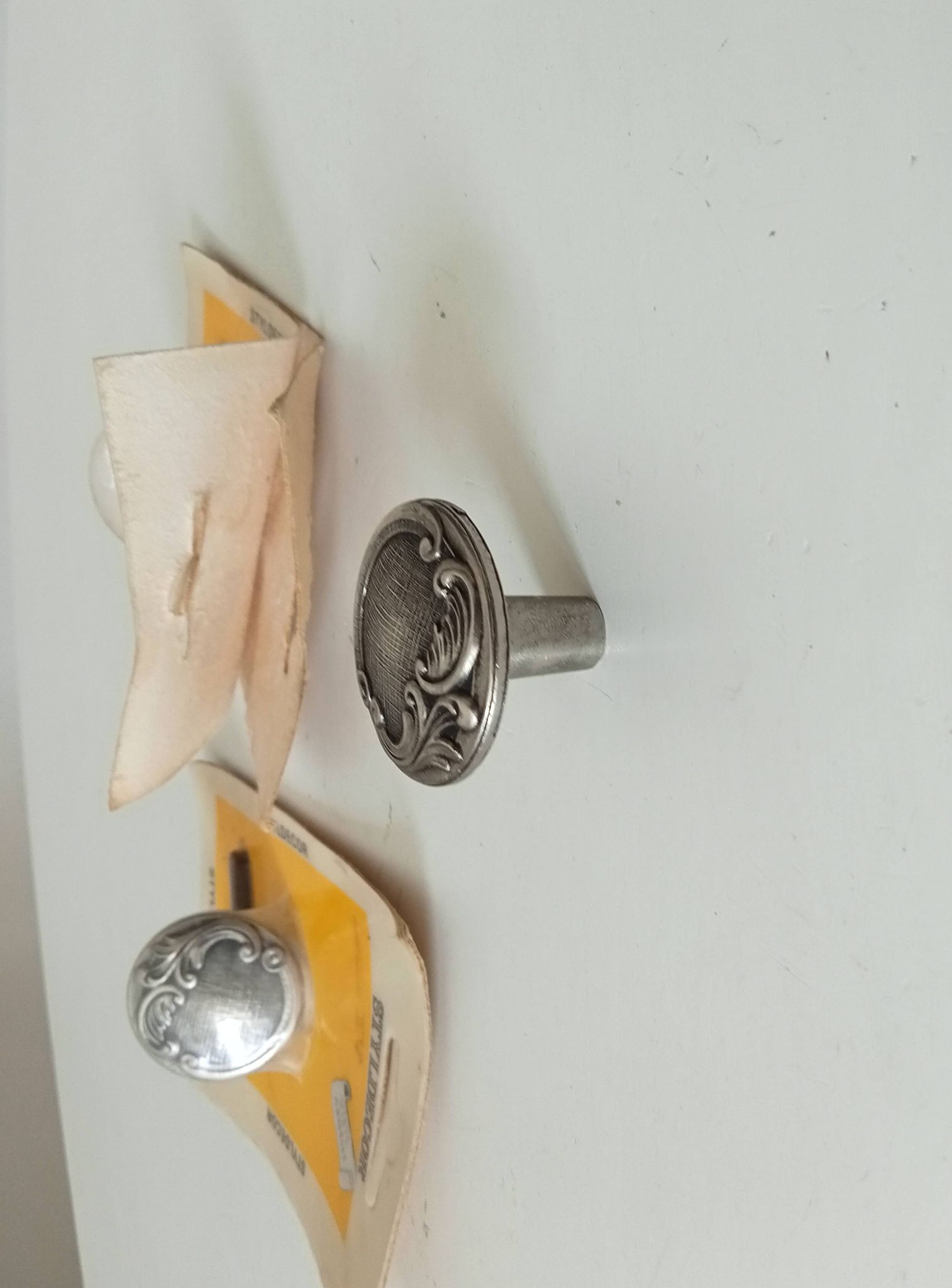 Antique furniture knob, old silver, Louis XV style