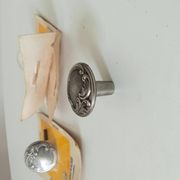 Antique furniture knob, old silver, Louis XV style