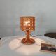 Vintage table lamp in organic style, French Riviera, rattan and caning.