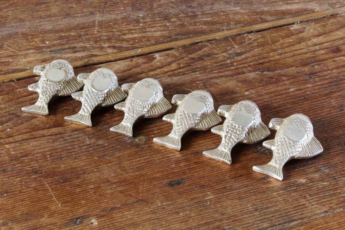 Set of 6 silver-plated fish knife rests