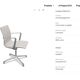 ICF armchair in white leather, four-star base on glides