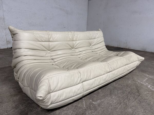 100% authentieke ligne roset togo 3zit beige leder topstaat!