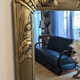 Gold Art Deco Mirror 74 X 55 cm