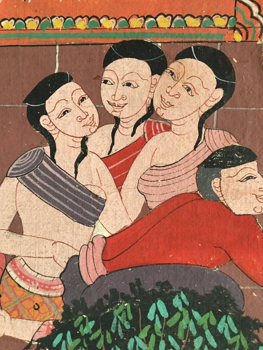 Large Painting on Canvas, Thailand, Rattanakosin School (1851-1910)