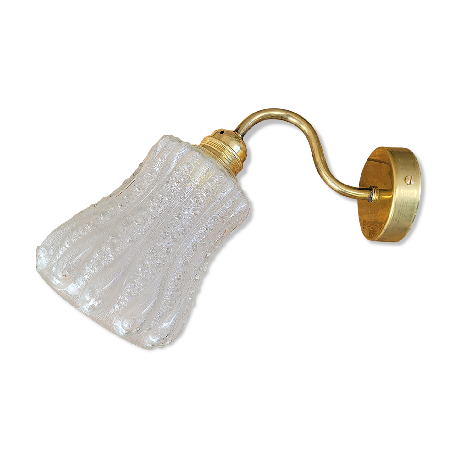 Brass and moulded glass sconce