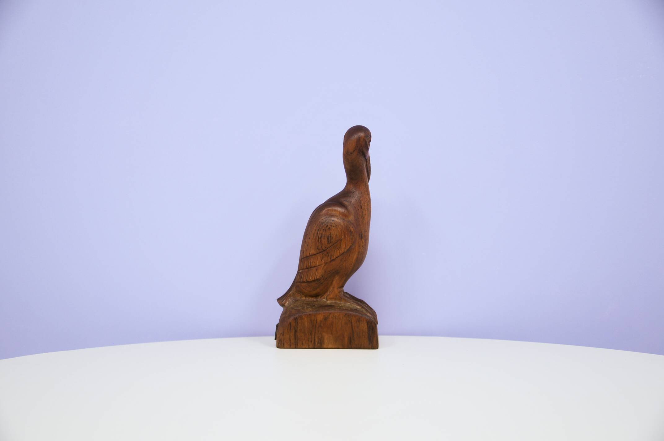 statue d'oiseau vintage en bois sculpté à la main