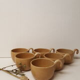 Set of 6 tea cups, Grès Village France CNP