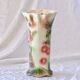 Antique Saint Clément slip roller vase with bird decor